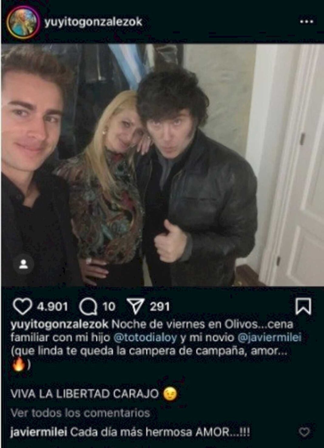 javier-milei-y-sus-medidas,-en-vivo:-cada-dia-mas-hermosa,-amor,-el-presidente-compartio-una-cena-familiar-con-yuyito-gonzalez-y-su-hijo