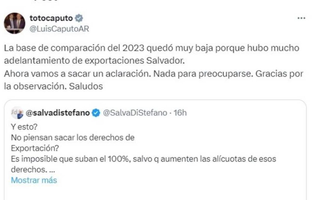 nada-para-preocuparse:-caputo-salio-a-aclarar-la-fuerte-suba-de-la-recaudacion-por-retenciones-en-2025